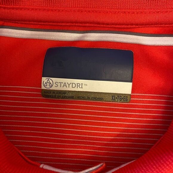 Jack Nicklaus Red, White, and Gray Striped StayDri Polo Size XL - Picture 9 of 12